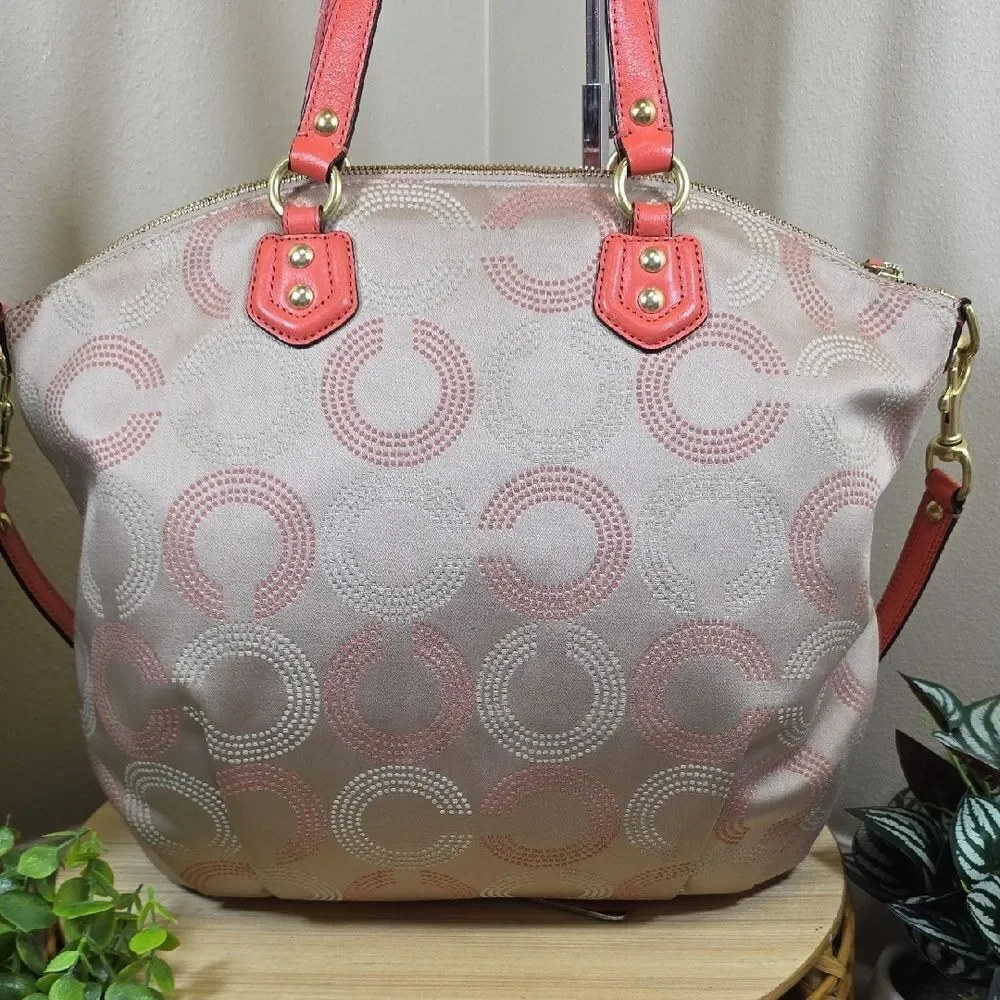 Coach Ashley Dotted Op Art Tote & Matching Wallet